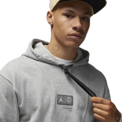 Nike - PSG Jordan Grey Pullover Hoodie Official 2022 / 23 -Soccer Sale Shop DM3096063 3
